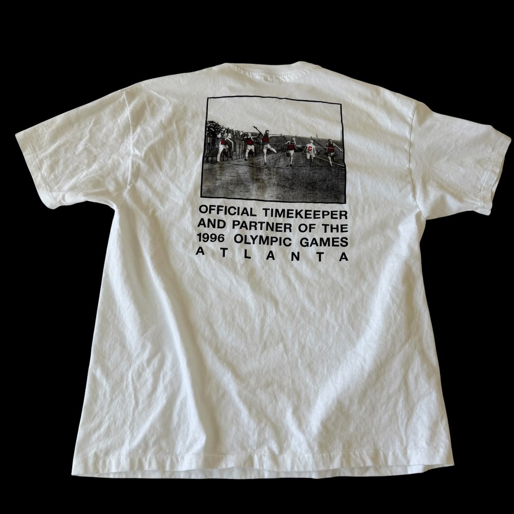 Swatch 1996 Atlanta Olympic Games T-Shirt White XL Mens Single Stitch